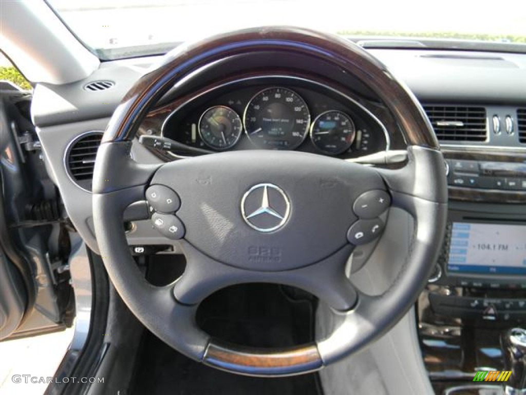 2006 Mercedes-Benz CLS 500 Ash Grey Steering Wheel Photo #59785145