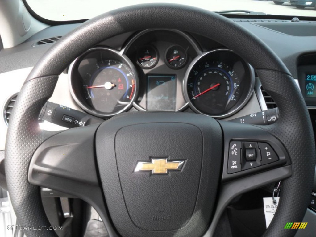 2012 Chevrolet Cruze LS Jet Black/Medium Titanium Steering Wheel Photo #59785382