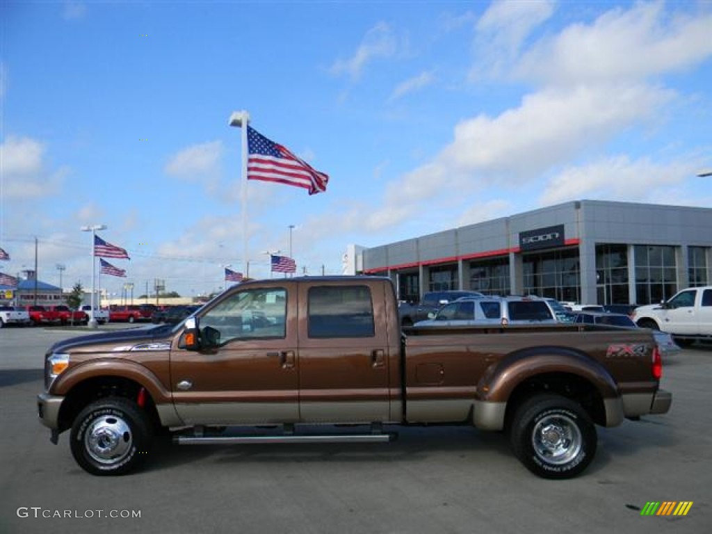 2012 F350 Super Duty King Ranch Crew Cab 4x4 Dually - Golden Bronze Metallic / Chaparral Leather photo #8