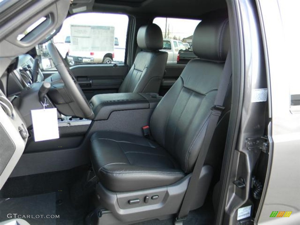 Black Interior 2012 Ford F350 Super Duty Lariat Crew Cab 4x4 Dually Photo #59789009
