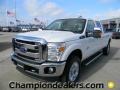 2012 White Platinum Metallic Tri-Coat Ford F350 Super Duty Lariat Crew Cab 4x4  photo #1