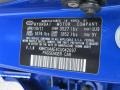 UU9: Marathon Blue 2012 Hyundai Accent GLS 4 Door Color Code