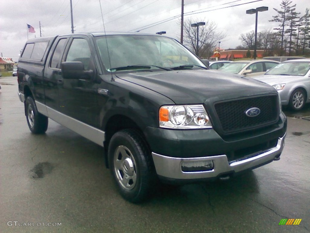 2005 F150 XLT SuperCab 4x4 - Aspen Green Metallic / Black photo #1