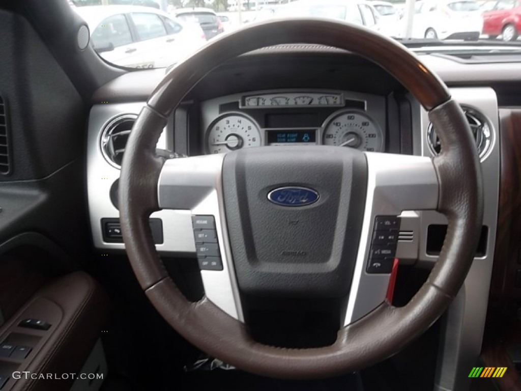 2010 Ford F150 Platinum SuperCrew Sienna Brown Leather/Black Steering Wheel Photo #59793986