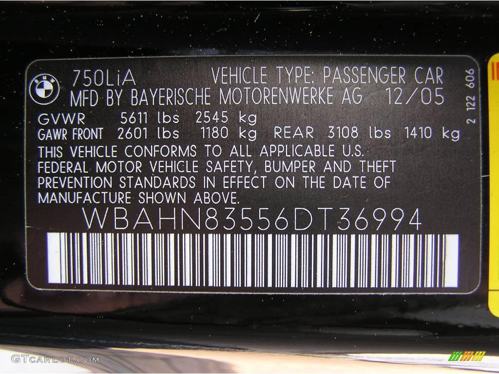 2006 7 Series 750Li Sedan - Black Sapphire Metallic / Black/Black photo #31