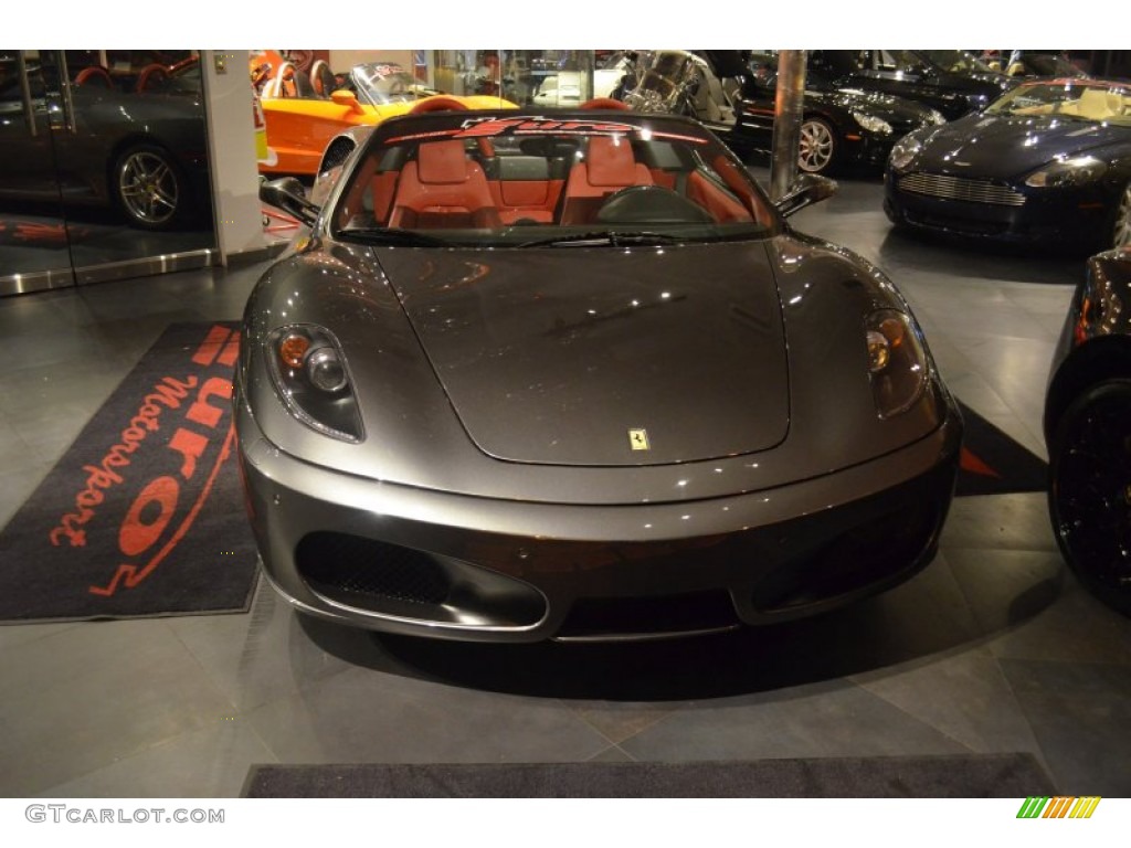 2007 F430 Spider F1 - Grigio Silverstone (Dark Grey Metallic) / Rosso photo #2