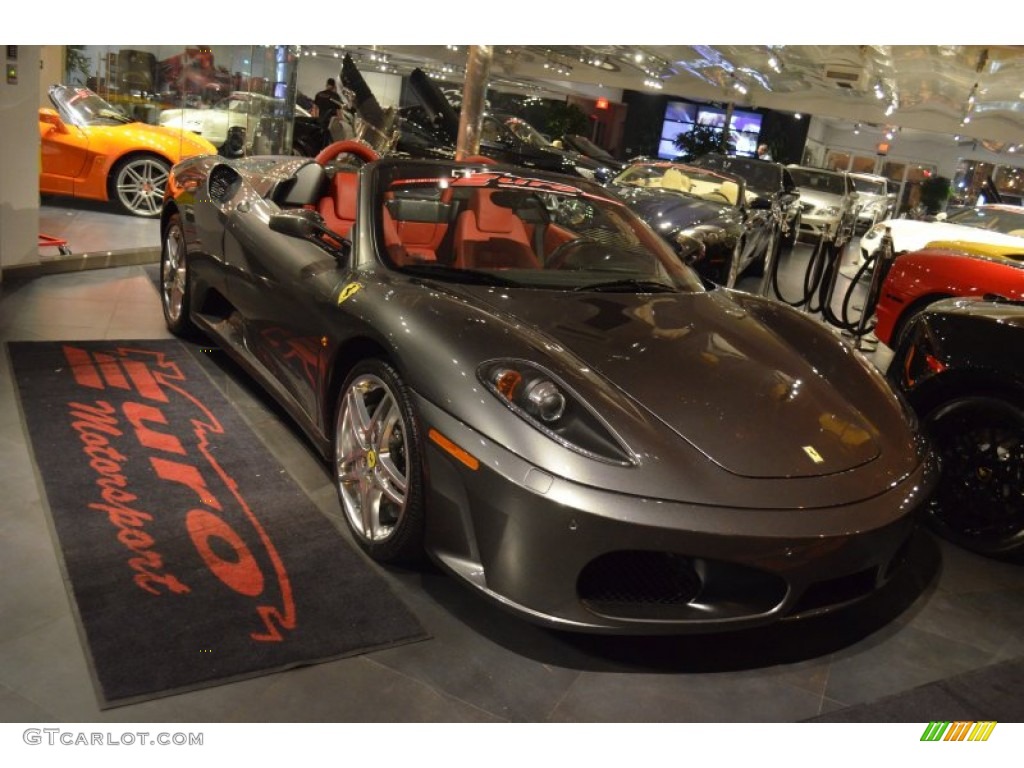 2007 F430 Spider F1 - Grigio Silverstone (Dark Grey Metallic) / Rosso photo #3