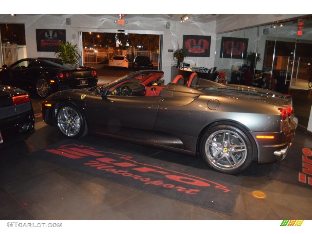 2007 F430 Spider F1 - Grigio Silverstone (Dark Grey Metallic) / Rosso photo #4