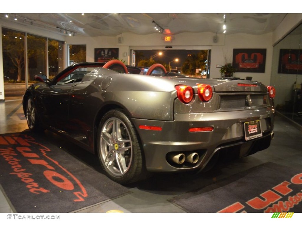 2007 F430 Spider F1 - Grigio Silverstone (Dark Grey Metallic) / Rosso photo #5