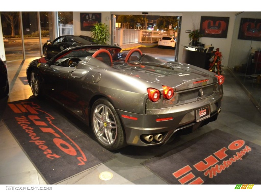 2007 F430 Spider F1 - Grigio Silverstone (Dark Grey Metallic) / Rosso photo #6