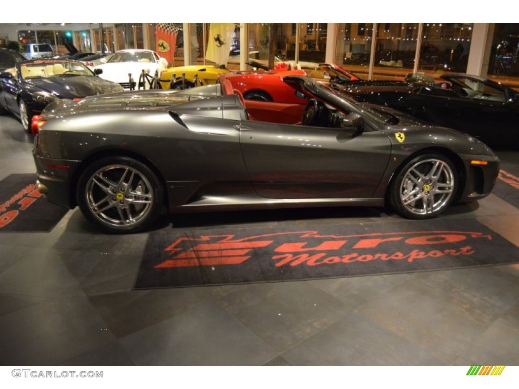 2007 F430 Spider F1 - Grigio Silverstone (Dark Grey Metallic) / Rosso photo #8
