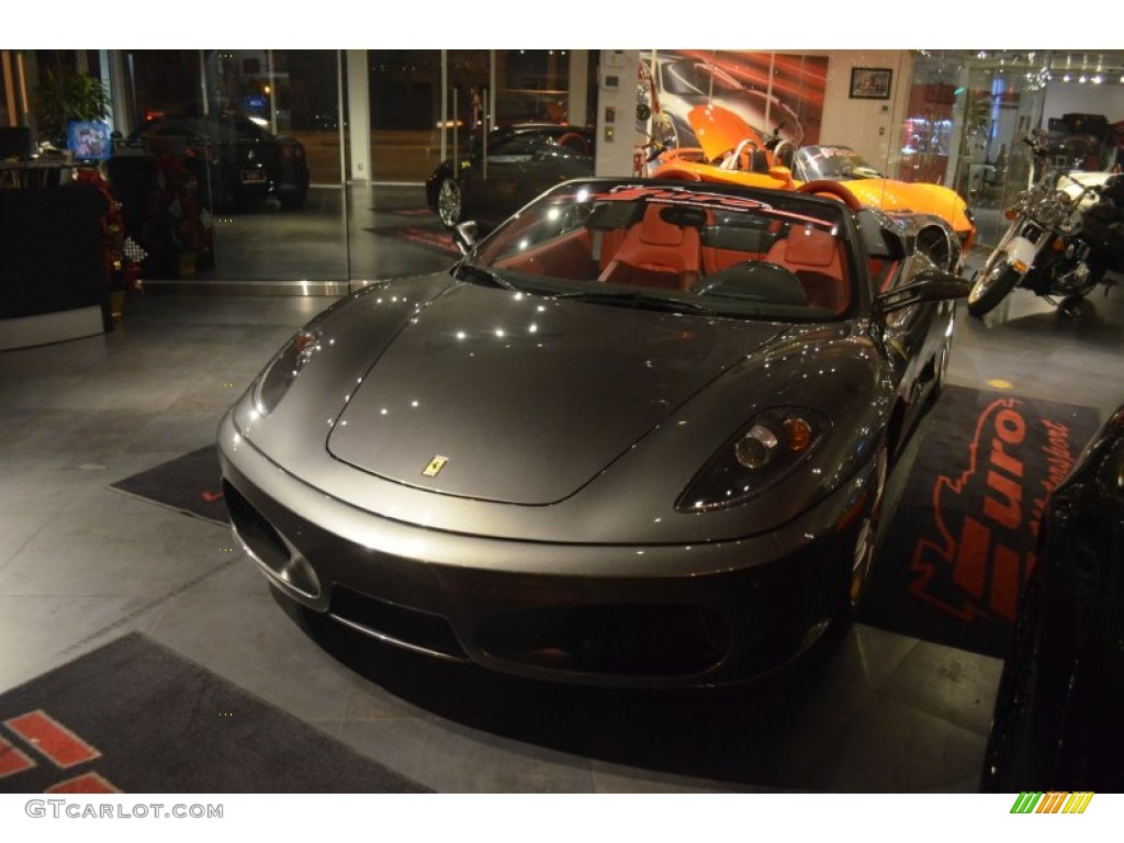 2007 F430 Spider F1 - Grigio Silverstone (Dark Grey Metallic) / Rosso photo #9