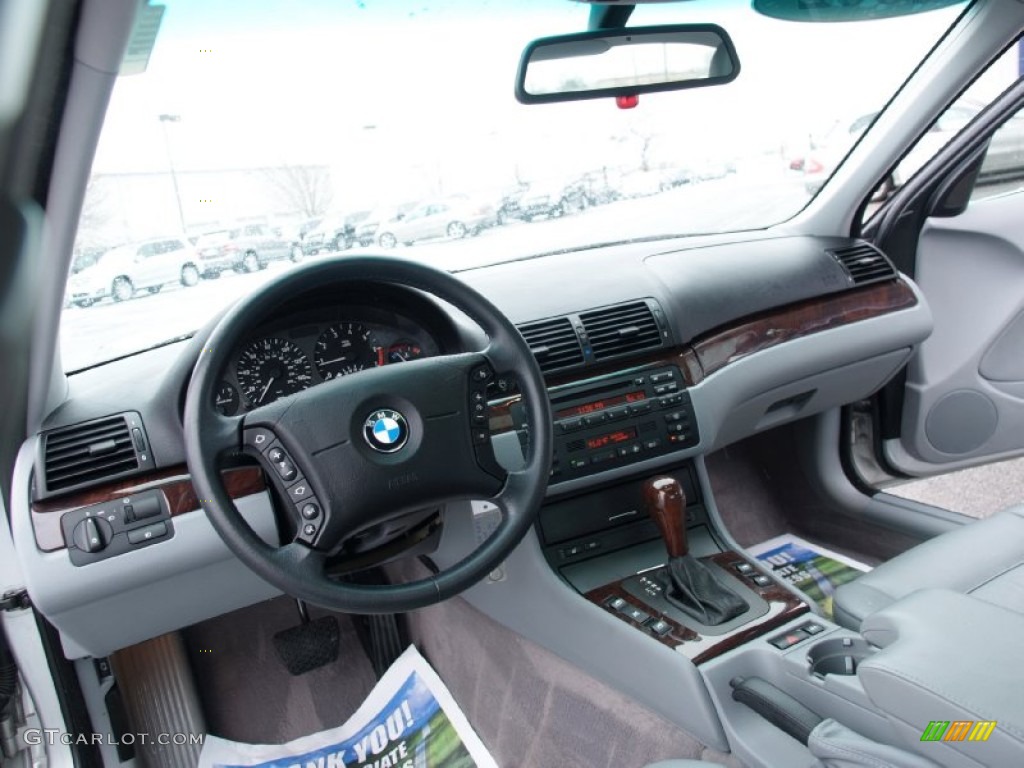 2002 3 Series 325i Sedan - Titanium Silver Metallic / Grey photo #21