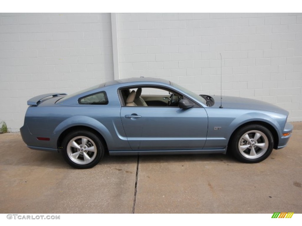 2007 Mustang GT Premium Coupe - Windveil Blue Metallic / Medium Parchment photo #2