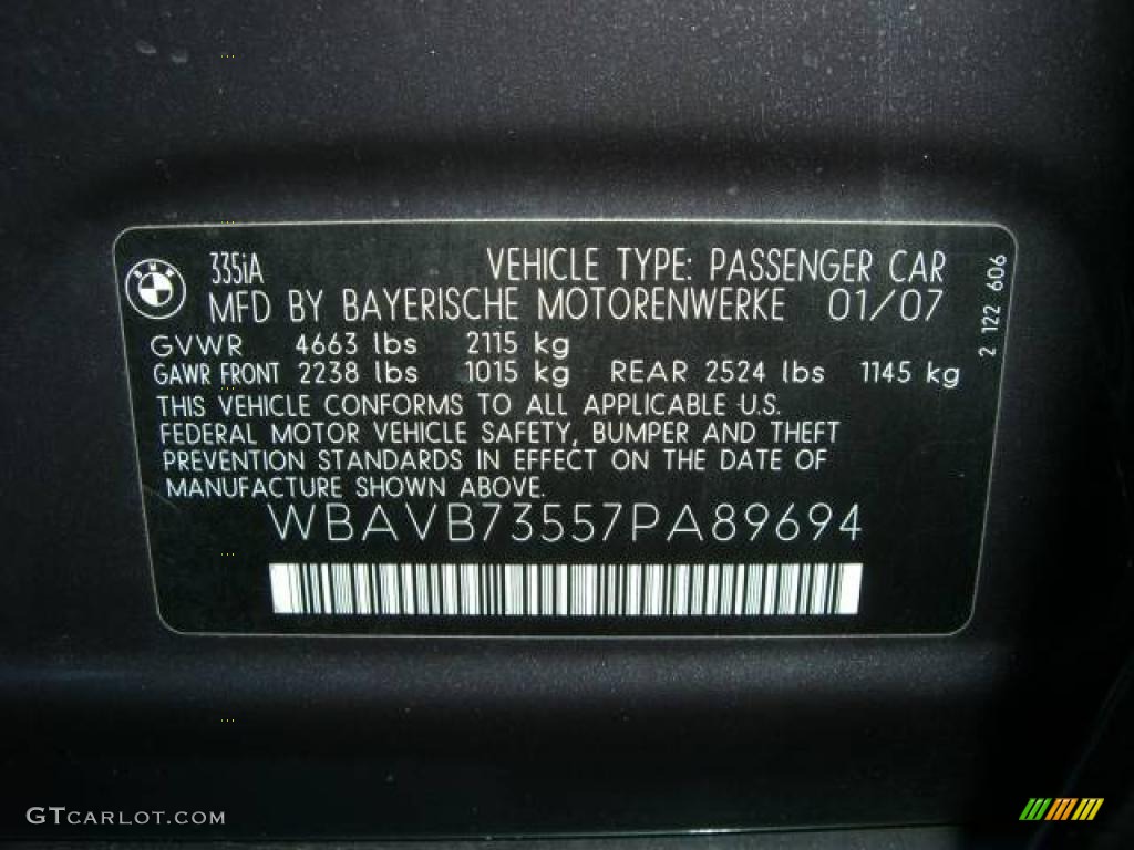 2007 3 Series 335i Sedan - Sparkling Graphite Metallic / Black photo #9