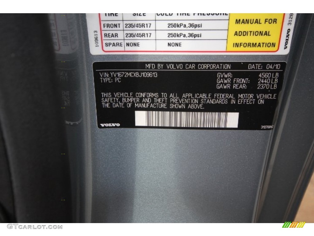 2011 Volvo C70 T5 Info Tag Photo #59802114