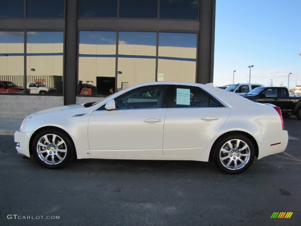 2009 CTS 4 AWD Sedan - White Diamond Tri-Coat / Cashmere/Cocoa photo #4