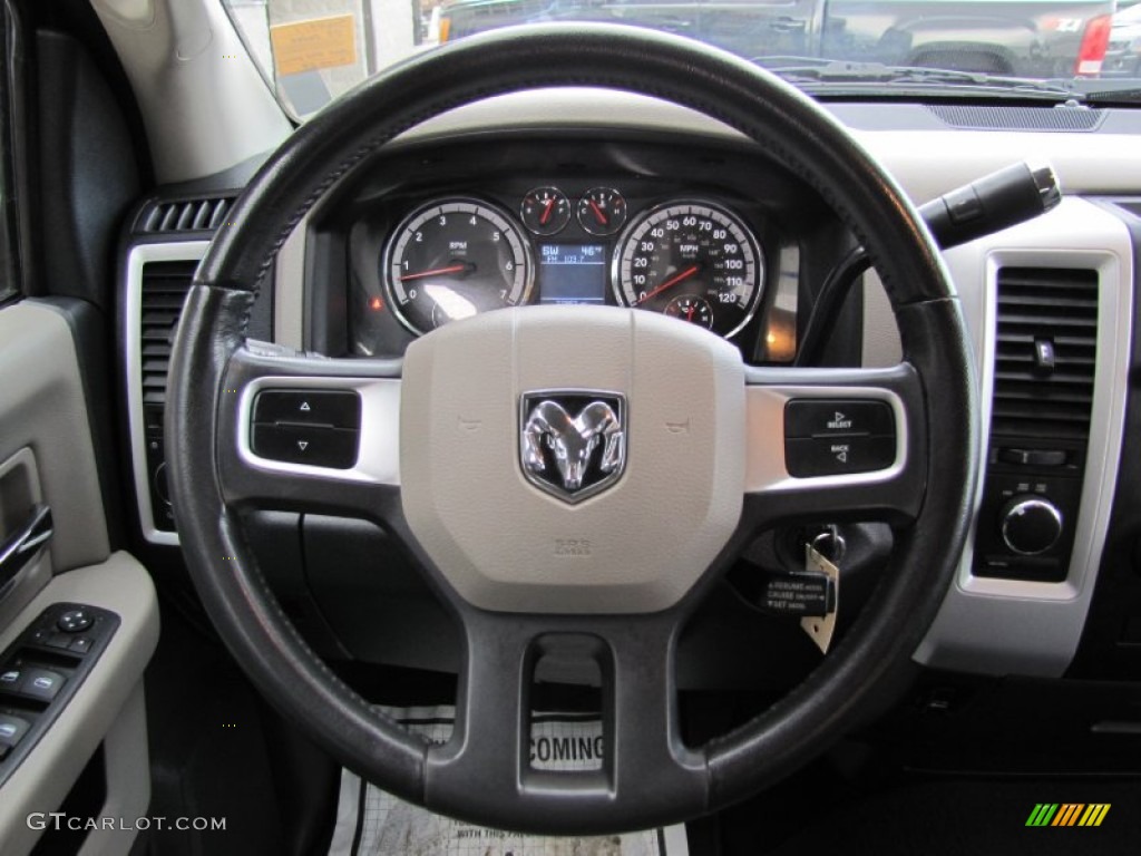 2009 Dodge Ram 1500 Big Horn Edition Crew Cab 4x4 Dark Slate/Medium Graystone Steering Wheel Photo #59802504