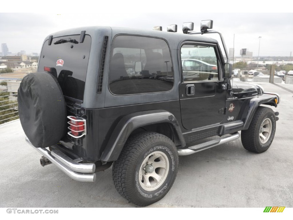 2002 Wrangler Sahara 4x4 - Black / Camel Beige/Dark Green photo #5