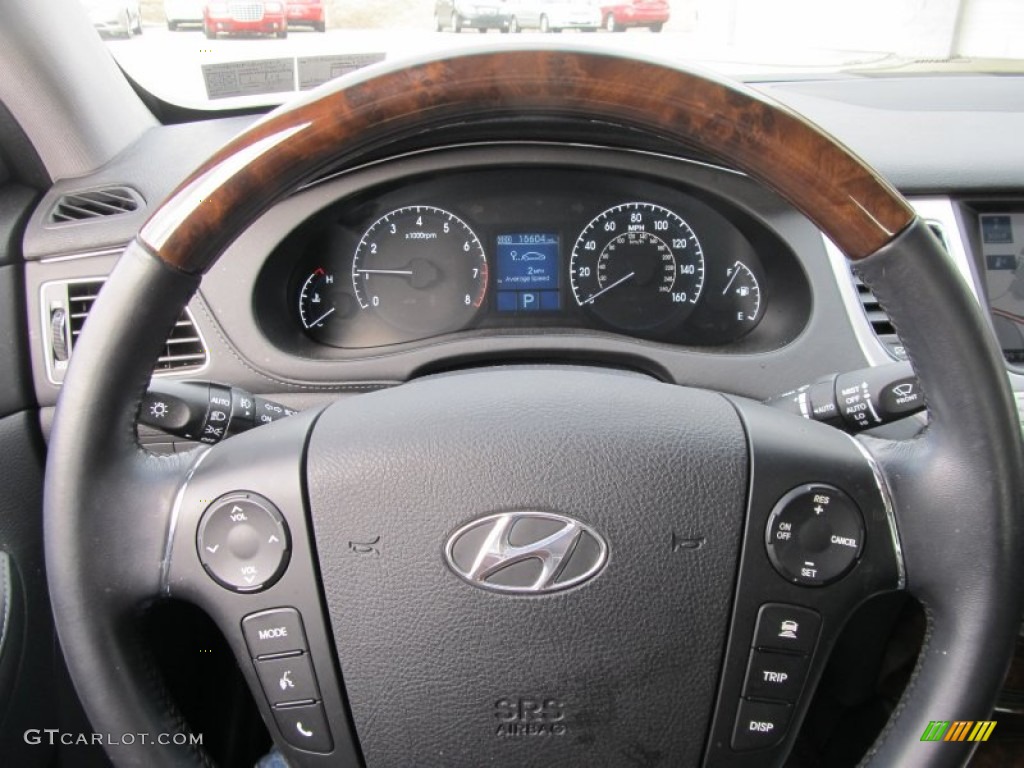 2010 Hyundai Genesis 4.6 Sedan Jet Black Steering Wheel Photo #59805237