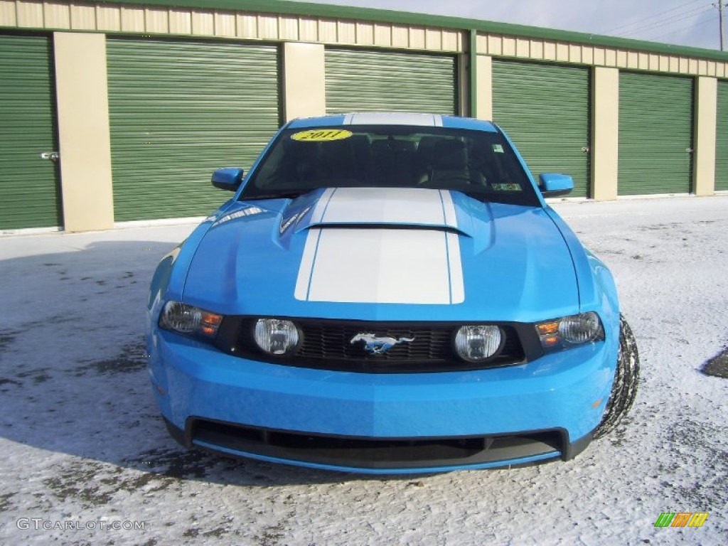 2011 Mustang GT Premium Coupe - Grabber Blue / Charcoal Black photo #3