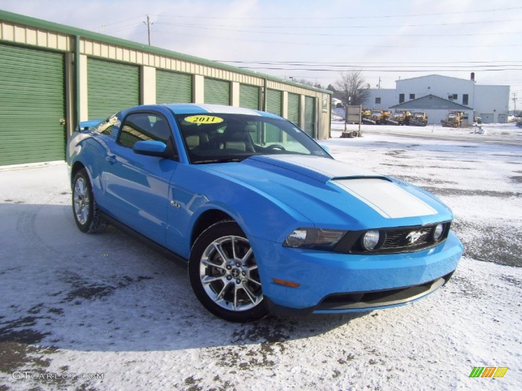 Grabber Blue 2011 Ford Mustang GT Premium Coupe Exterior Photo #59809611