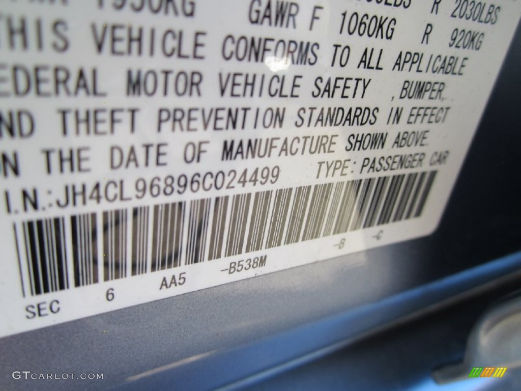 2006 TSX Color Code B538M for Glacier Blue Metallic Photo #59811440