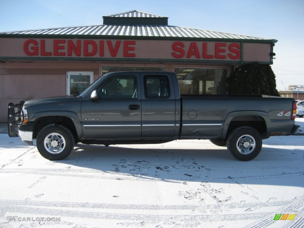 2001 Silverado 2500HD LS Extended Cab 4x4 - Medium Charcoal Gray Metallic / Graphite photo #2