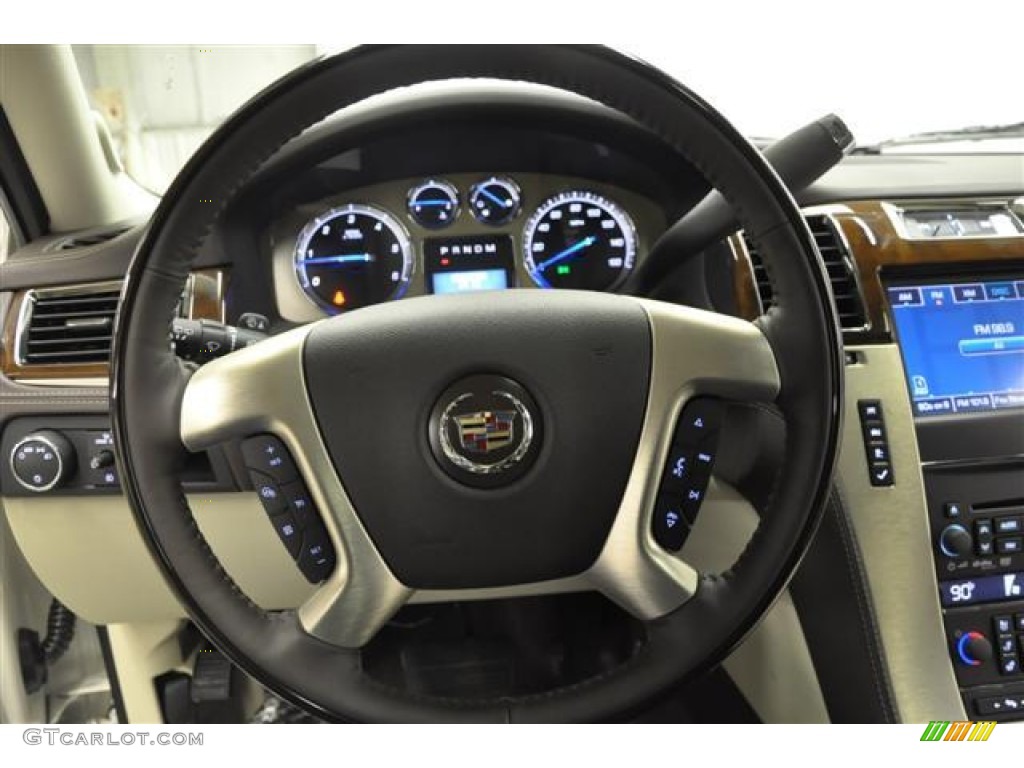2012 Cadillac Escalade Platinum AWD Cocoa/Light Linen Steering Wheel Photo #59815607