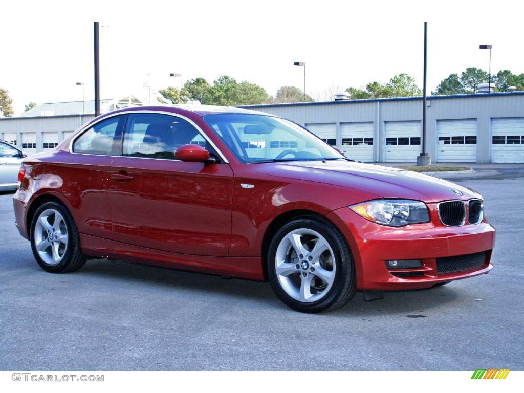2008 1 Series 128i Coupe - Sedona Red Metallic / Black photo #1