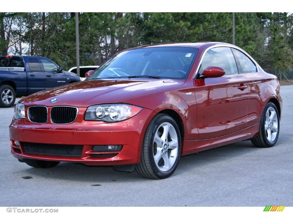 2008 1 Series 128i Coupe - Sedona Red Metallic / Black photo #3