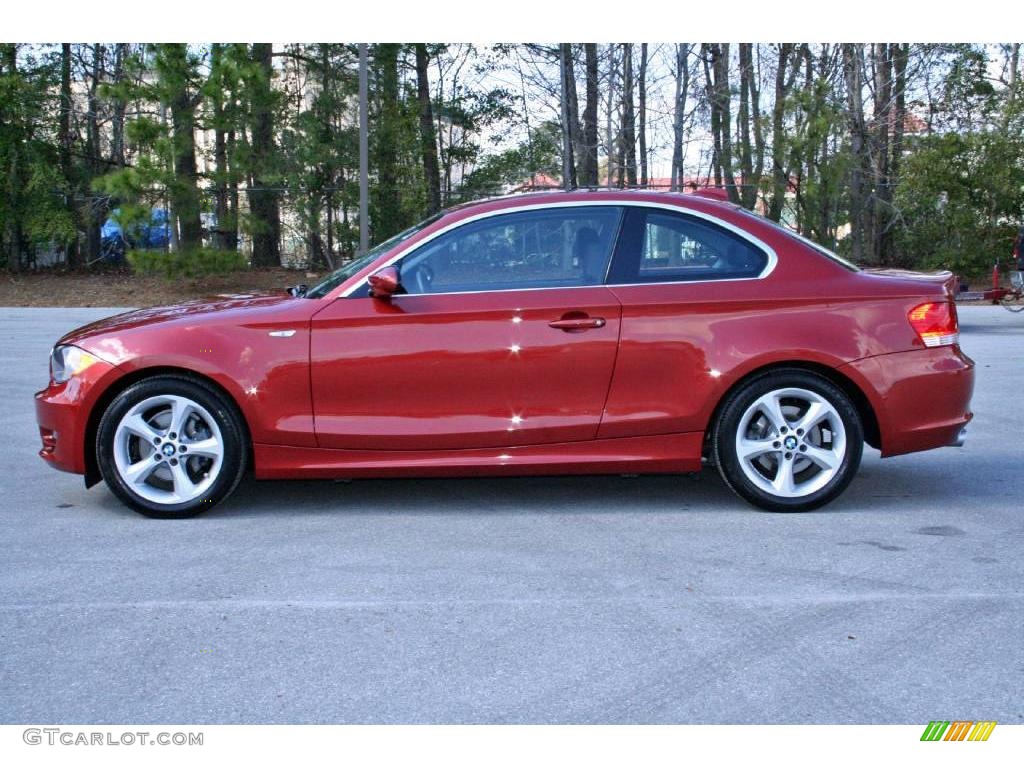 2008 1 Series 128i Coupe - Sedona Red Metallic / Black photo #4