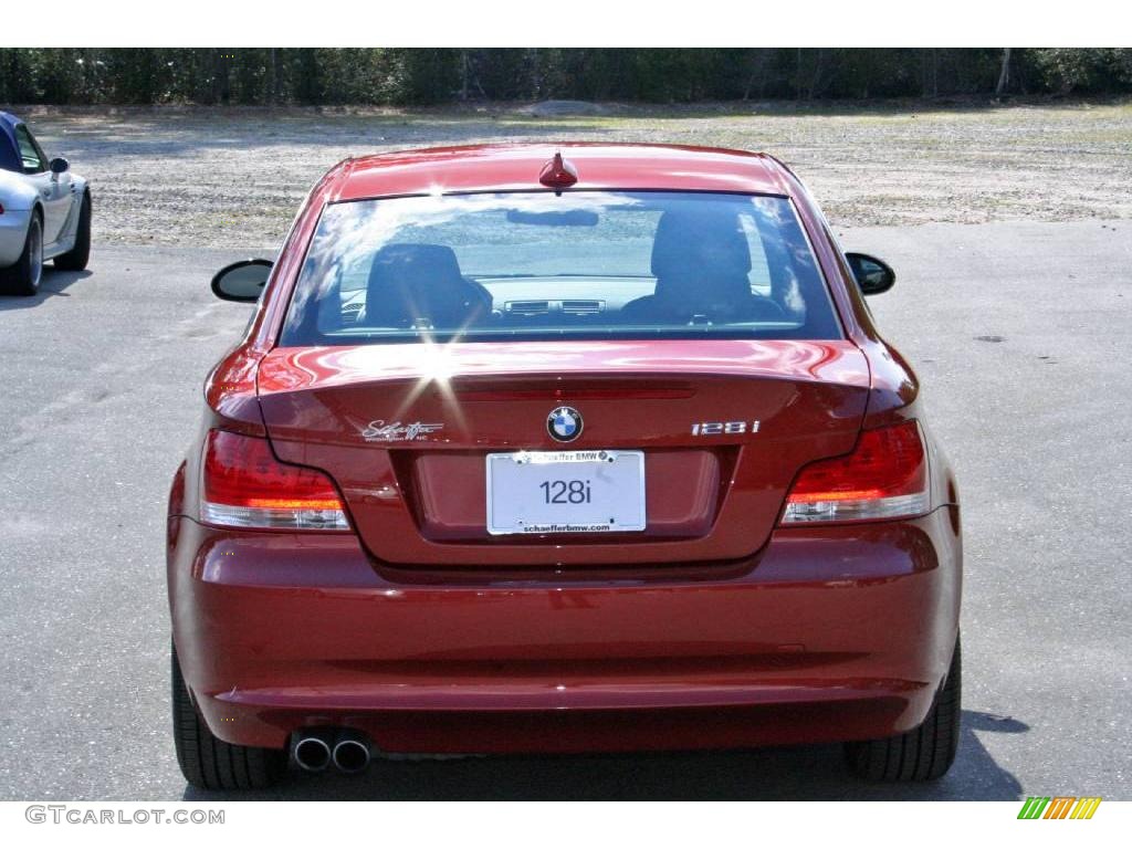 2008 1 Series 128i Coupe - Sedona Red Metallic / Black photo #6