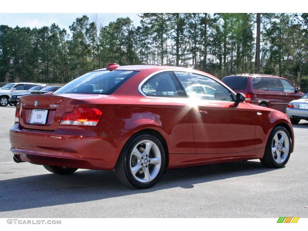 2008 1 Series 128i Coupe - Sedona Red Metallic / Black photo #7