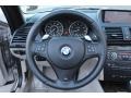 Taupe 2009 BMW 1 Series 135i Convertible Steering Wheel