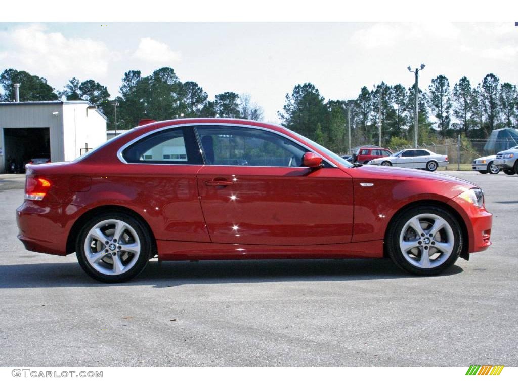 2008 1 Series 128i Coupe - Sedona Red Metallic / Black photo #8