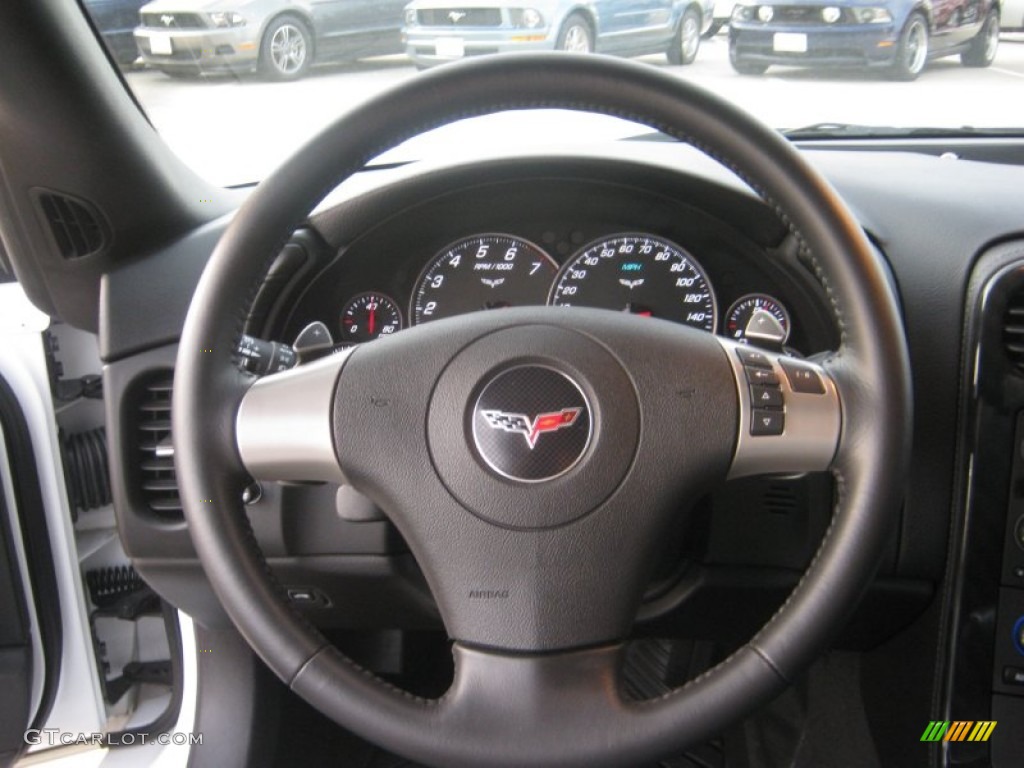 2011 Chevrolet Corvette Grand Sport Coupe Ebony Black Steering Wheel Photo #59817708