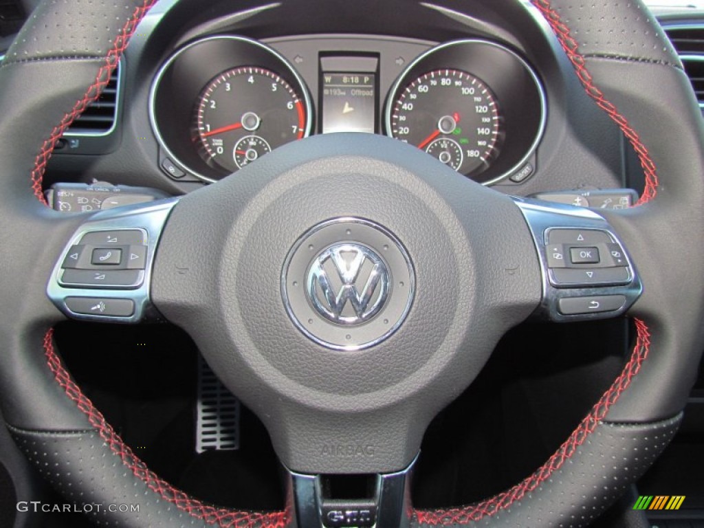 2011 Volkswagen GTI 4 Door Autobahn Edition Titan Black Steering Wheel Photo #59818679