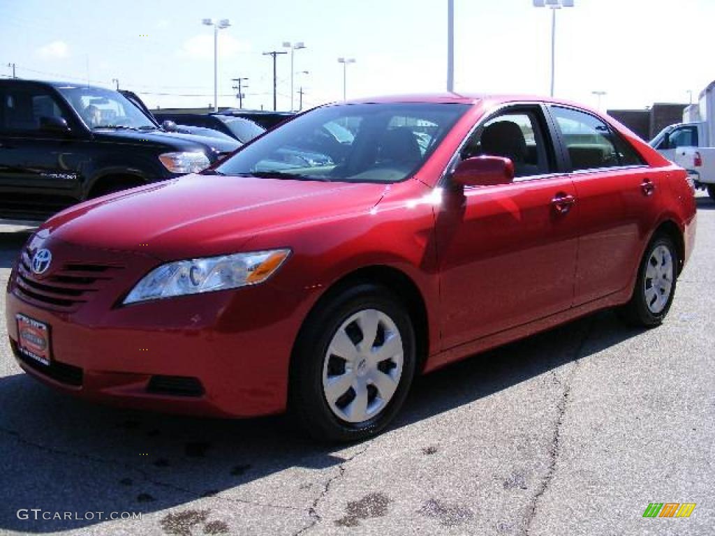 2007 Camry LE V6 - Barcelona Red Metallic / Ash photo #7