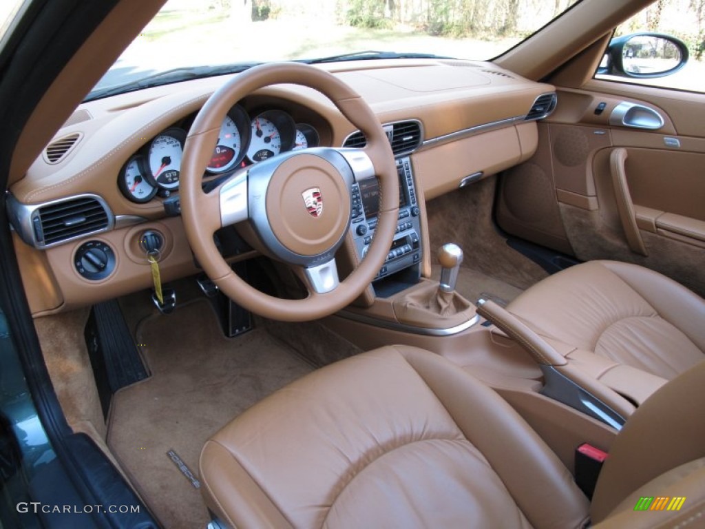 Natural Brown Interior 2008 Porsche 911 Turbo Cabriolet Photo #59819543