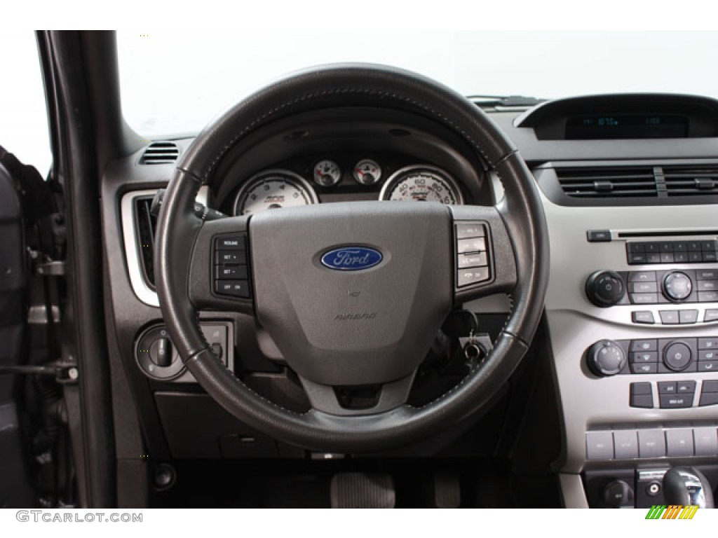 2011 Ford Focus SES Sedan Charcoal Black Steering Wheel Photo #59824871