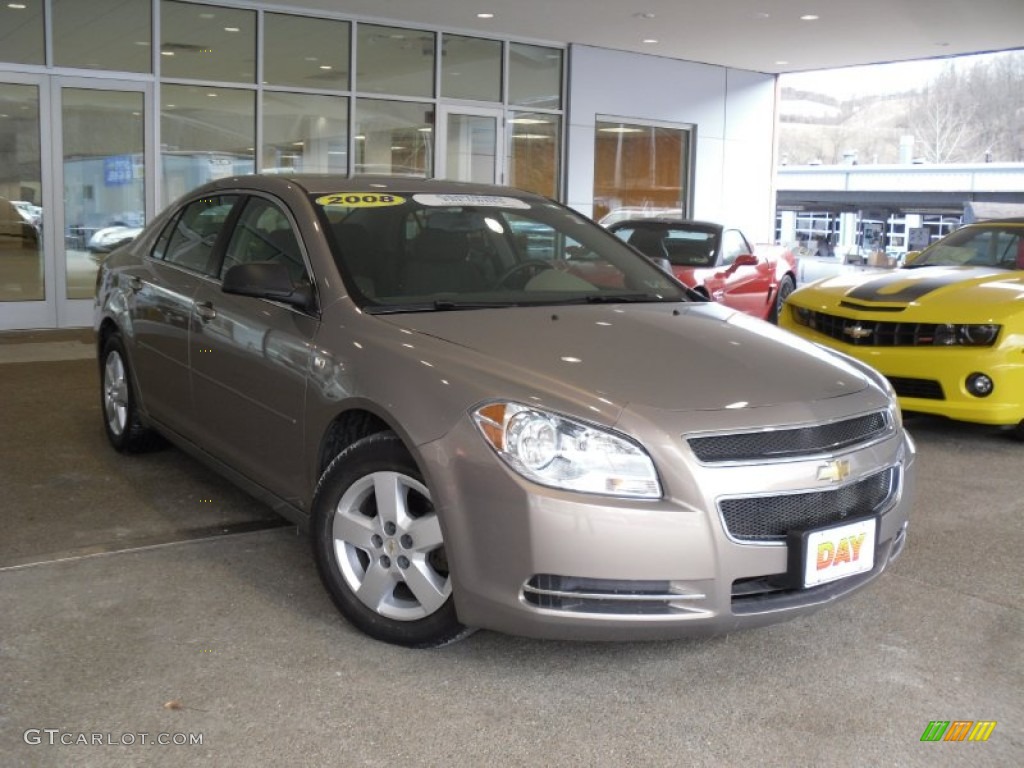 2008 Malibu LS Sedan - Amber Bronze Metallic / Cocoa/Cashmere Beige photo #1