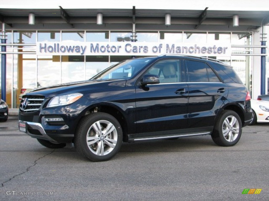 2012 ML 350 4Matic - Capri Blue Metallic / Almond Beige photo #1