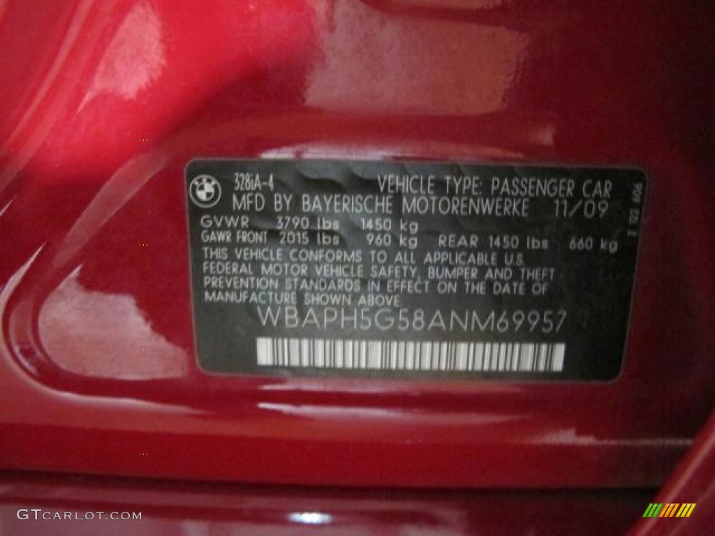 2010 3 Series 328i Sedan - Crimson Red / Oyster/Black Dakota Leather photo #20