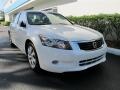 2008 White Diamond Pearl Honda Accord EX-L V6 Sedan  photo #1