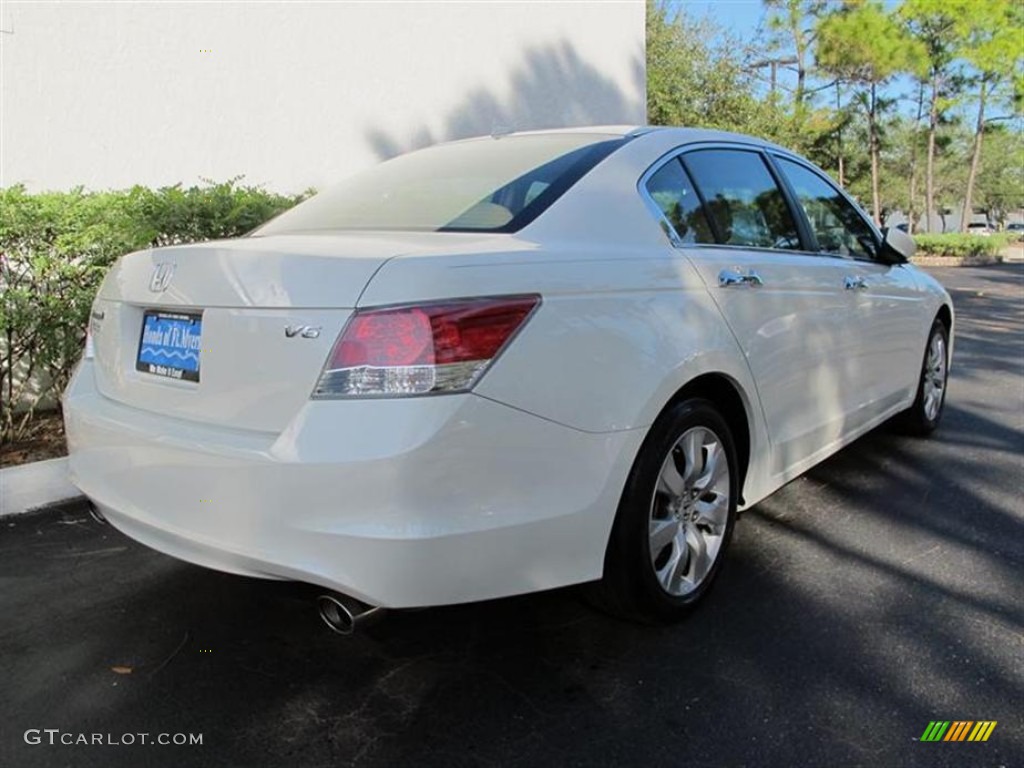 2008 Accord EX-L V6 Sedan - White Diamond Pearl / Ivory photo #3