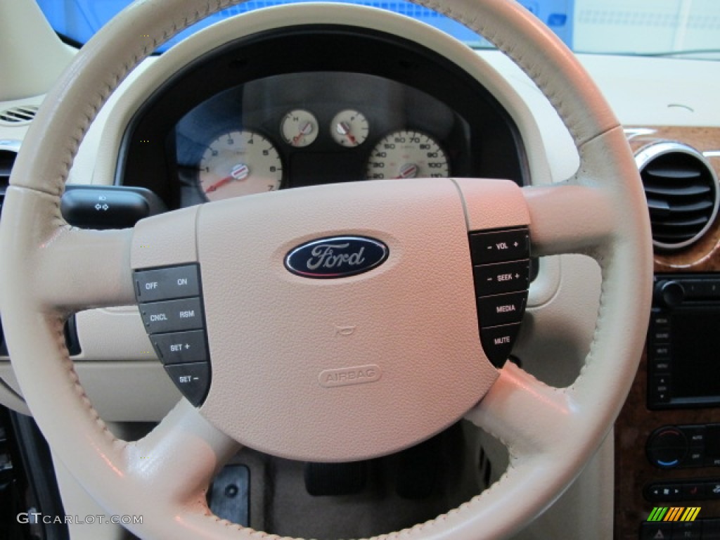 2006 Ford Freestyle Limited AWD Pebble Beige Steering Wheel Photo #59832016
