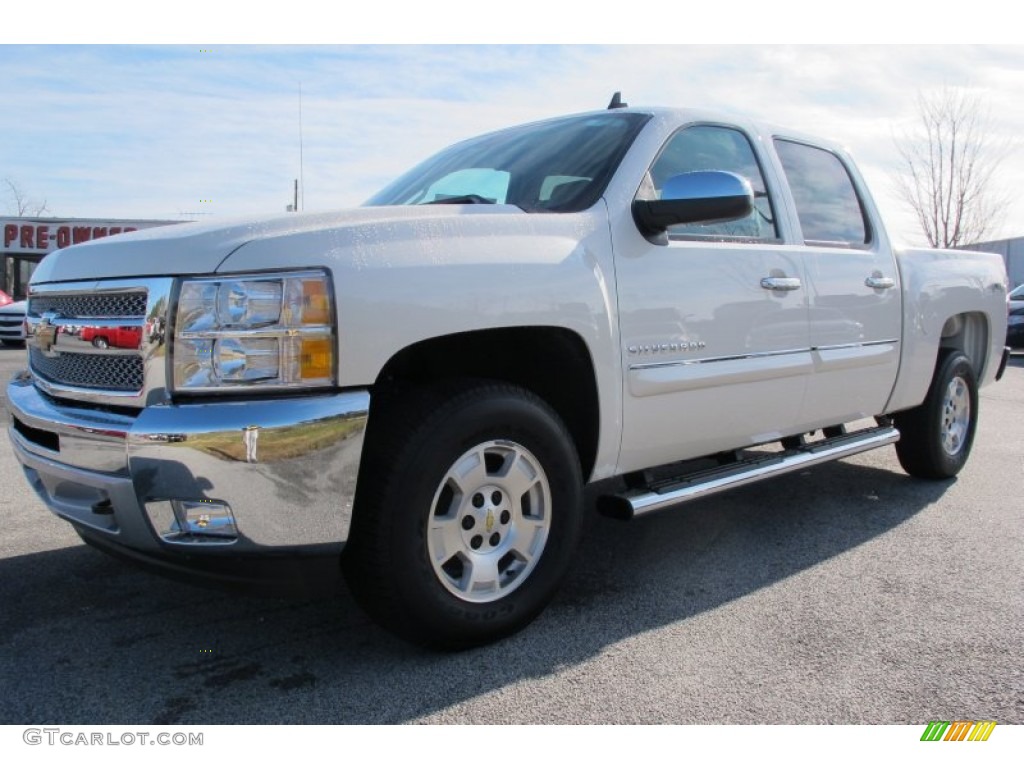 2012 Silverado 1500 LT Crew Cab 4x4 - White Diamond Tricoat / Light Cashmere/Dark Cashmere photo #3