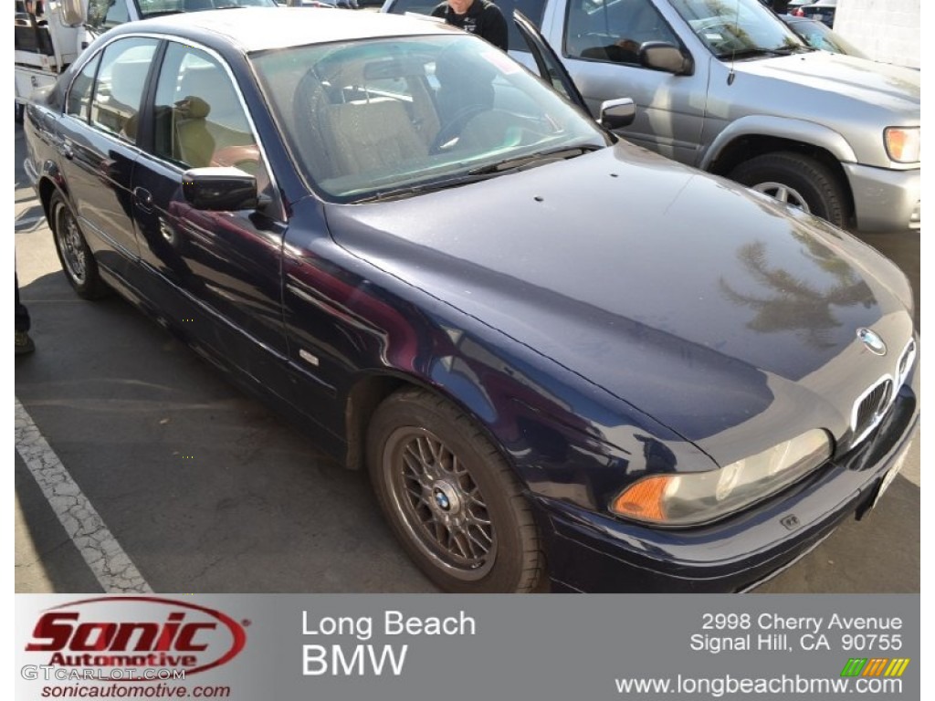 2001 5 Series 525i Sedan - Orient Blue Metallic / Beige photo #1