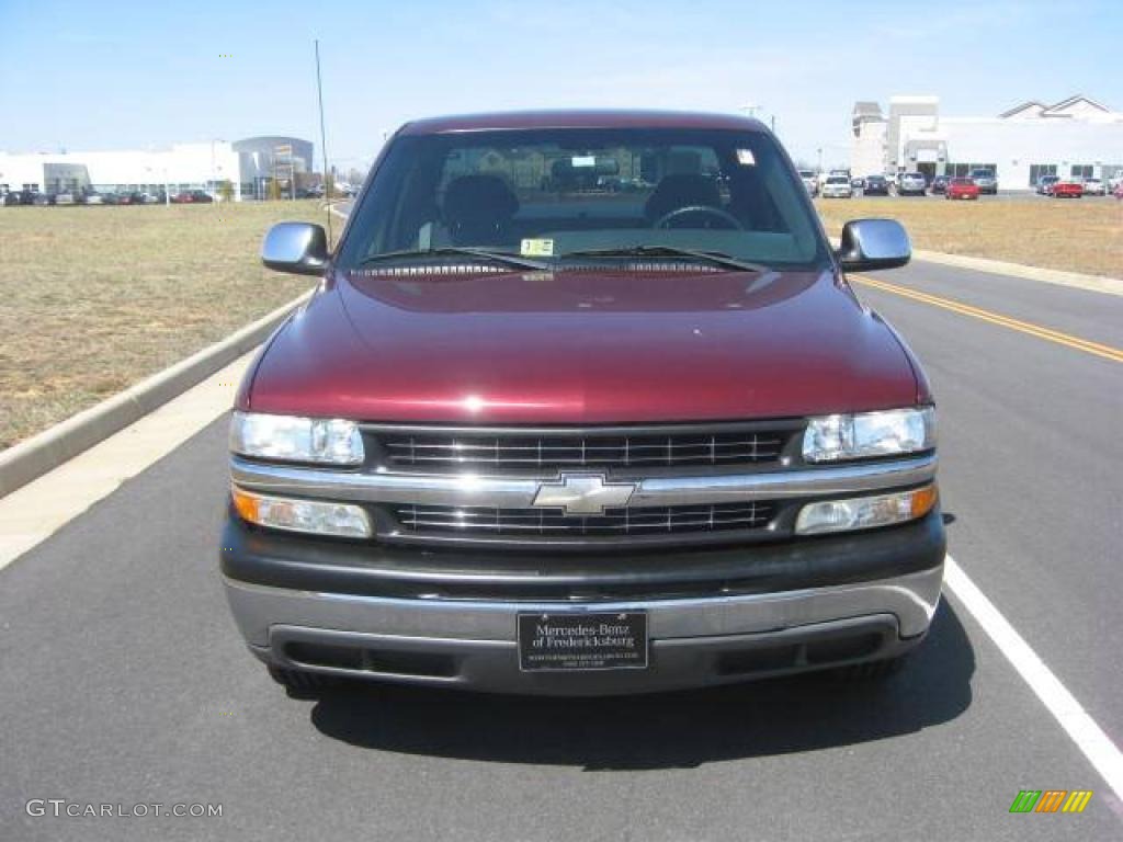 2002 Silverado 1500 LS Extended Cab - Dark Carmine Red Metallic / Medium Gray photo #6